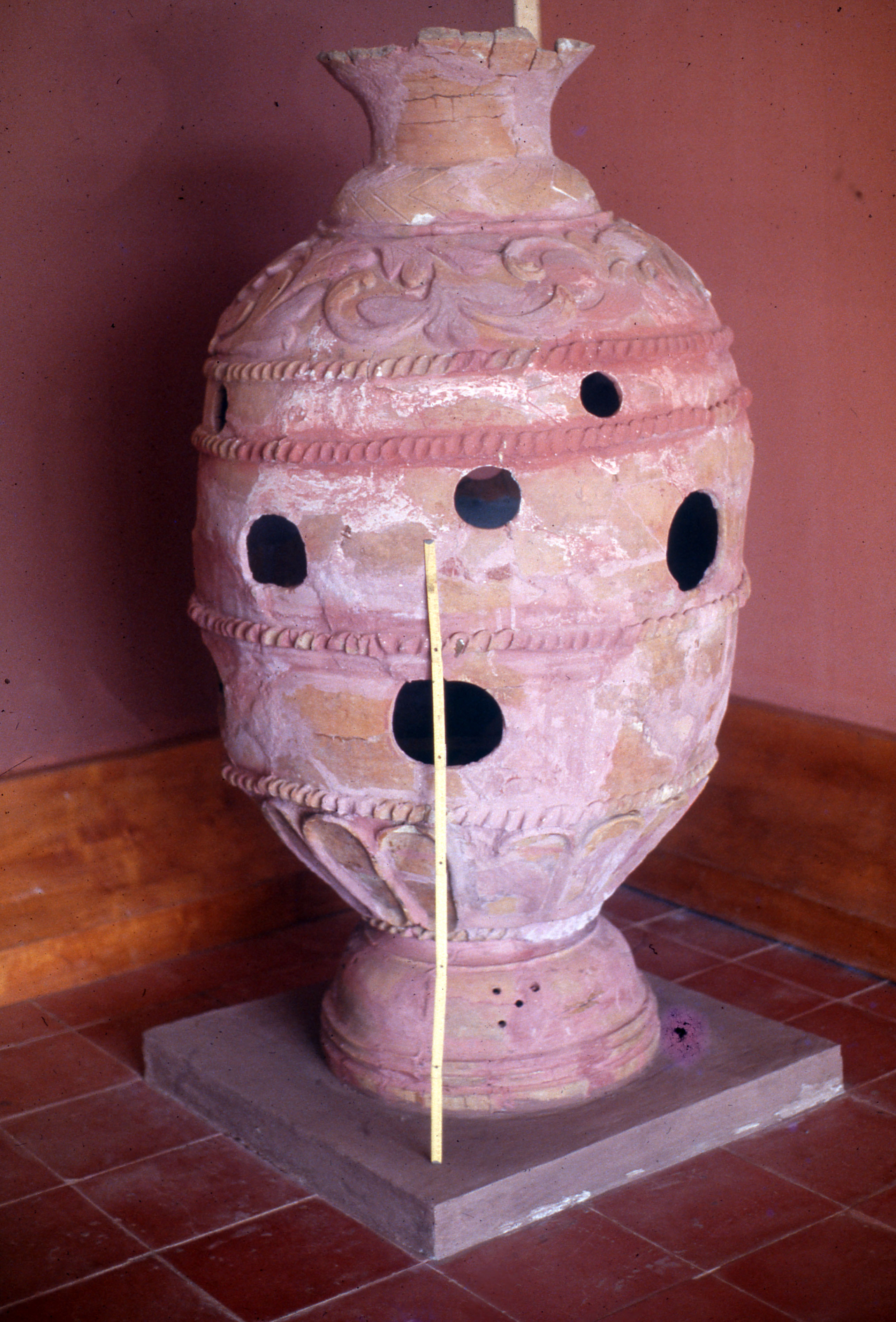 Photo 17 Large planter with painted decor and opening for plants.jpg